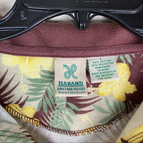 Vintage Haband Floral Polo Shirt Size Large - Picture 3 of 6